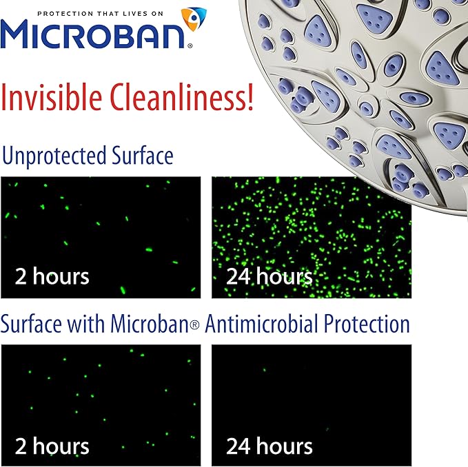 AquaDance Antimicrobial – Anti-Clog High-Pressure 6-Setting Shower Head - Image 4