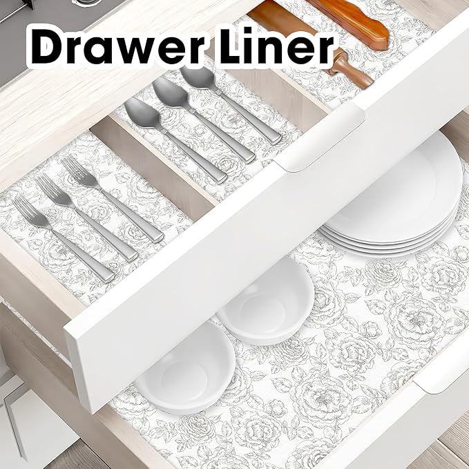 Drawer and Shelf Liner for Kitchen Cabinets Non-Adhesive, Non-Slip Cabinet - Image 8