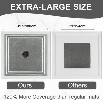 Square Shower Mat Non Slip: 32x32 Inch Extra Large Shower Mats - Image 2