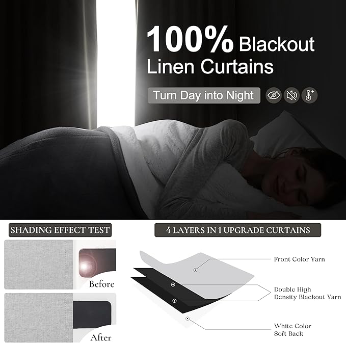 Light Grey Blackout Curtains 108 Inch Long - Image 2