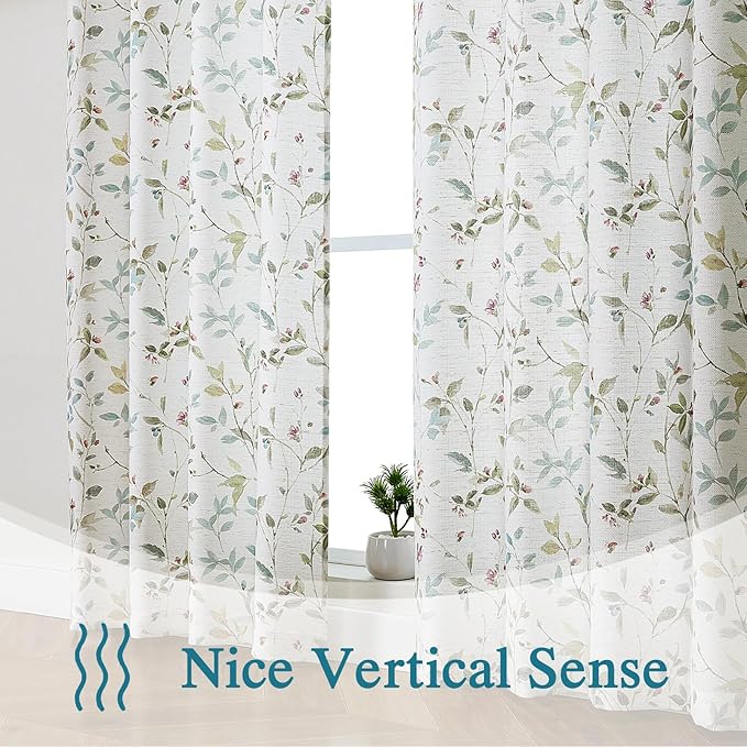 Chyhomenyc Roman Linen Blend Curtains 84 Inch Length 2 Panels Set, Light - Image 7