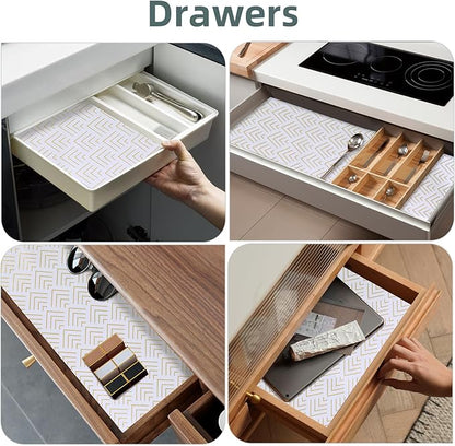 Shelf Liner for Kitchen Cabinets Non Adhesive Drawer Liner Gold Arrow Non-Slip - Image 5