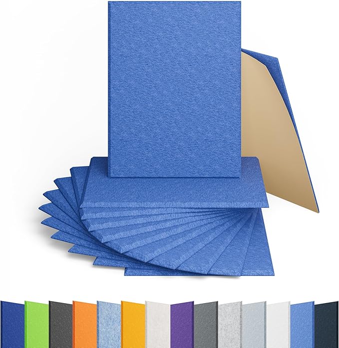 12 Pack Acoustic Panels Self Adhesive Sound Proof Foam, High Density Sound by Amantech