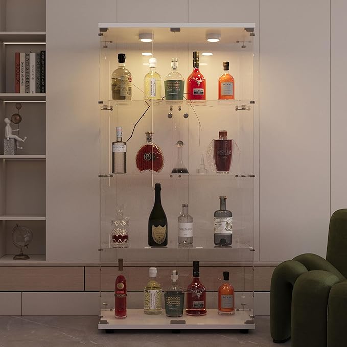 Yoluckea 4-Tier Glass Display Cabinet by Yoluckea