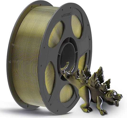 ANYCUBIC Silk Dual Color Pla Filament, 2-in-1 Chrome Coextrusion Color Change by ANYCUBIC