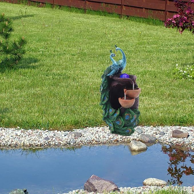 21Inch Art Decorative Animal Statue Bonsai Waterfall Fountain Humidifier - Image 6