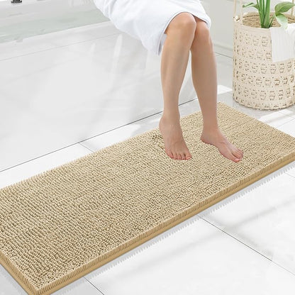 Smiry Luxury Chenille Bathroom Rugs 47x17, Extra Soft and Absorbent Shaggy Bath by Smiry
