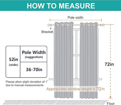 NICETOWN Grey Full Shade Curtain Panels, Pair of Energy Smart & Noise Blocking - Image 7