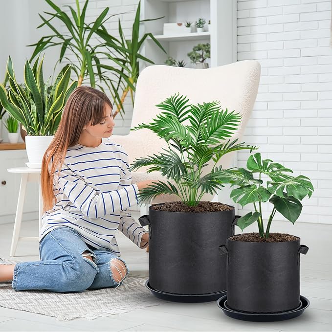 4 Pack 14'' Self-Watering Fabric Pot Base - Image 7