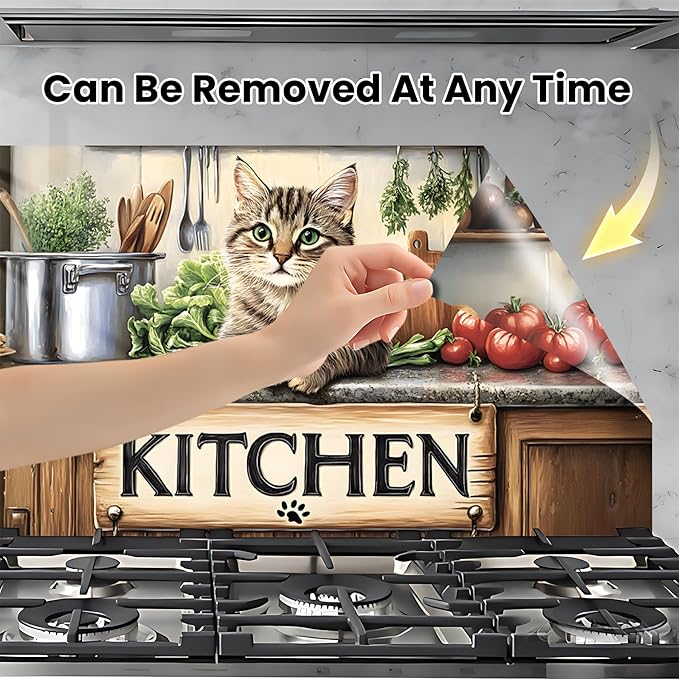 NYZE Kitchen Backsplash Stickers Waterproof Stove Backsplash Protector - Image 4