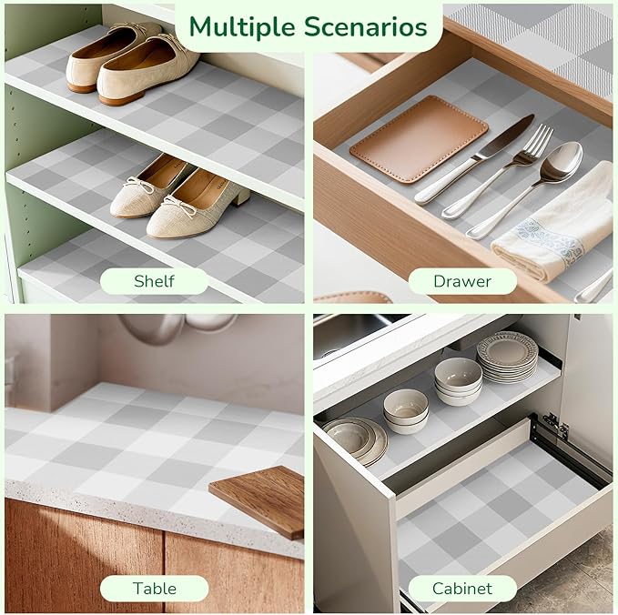 Shelf Liner for Kitchen Cabinets Non-Adhesive Drawer Liners Non-Slip Strong - Image 5