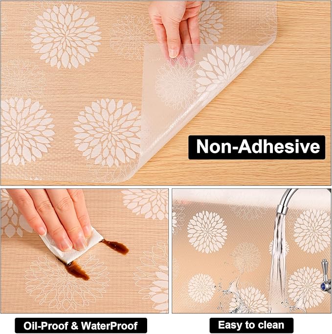 Cooyes Shelf Paper for Kitchen Cabinets Non Adhesive, Waterproof & Oil-Proof - Image 7