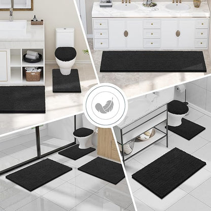 Smiry Luxury Chenille Bathroom Rugs 44x24, Extra Soft and Absorbent Shaggy Bath - Image 8