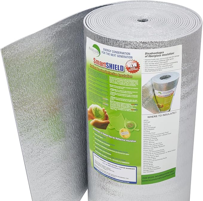 SmartSHIELD -5mm 24''X25ft Foam Core Reflective Insulation Roll, R-8 HVAC Duct - Image 2