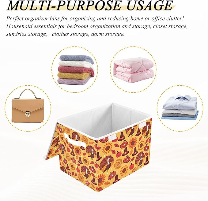 xigua Thanksgiving Sunflower Turkey Storage Bins - Image 7