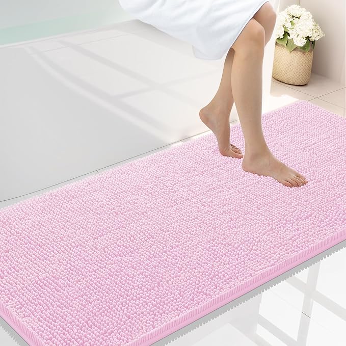 Smiry Luxury Chenille Bathroom Rugs 59x24, Extra Soft and Absorbent Shaggy Bath by Smiry