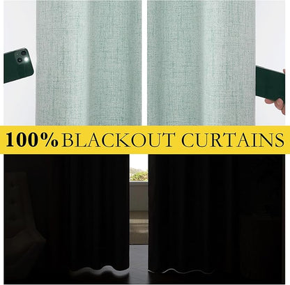 NICETOWN 100% Absolutely Blackout Linen Curtains - Image 2