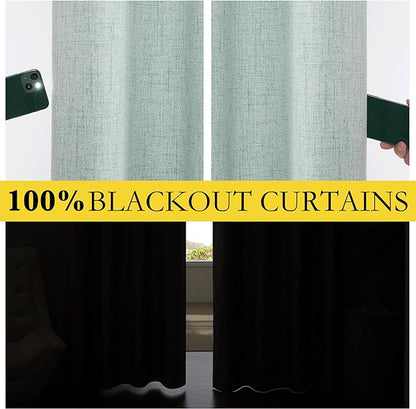 NICETOWN 100% Absolutely Blackout Linen Curtains - Image 4