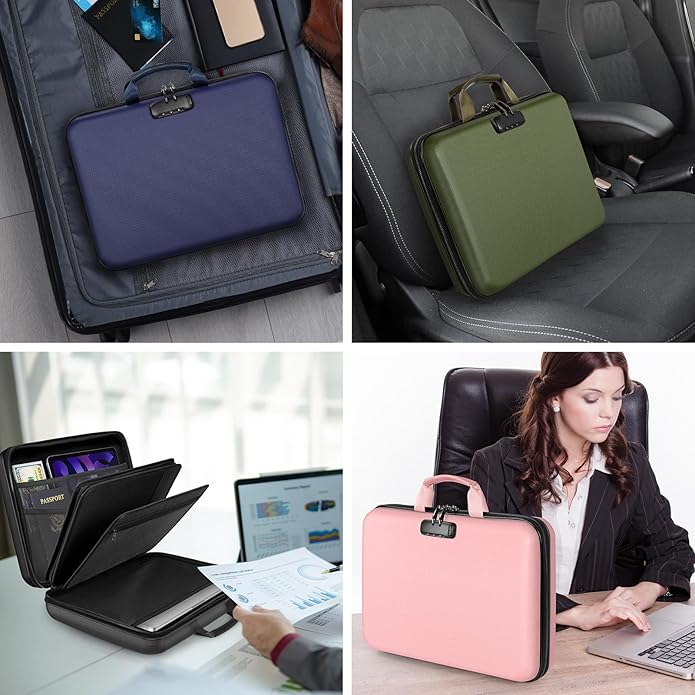 Fireproof Document Organizer Bag, 5200℉ File Organizer Safe Box, Hard Shell - Image 2