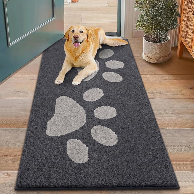 Smiry Dog Door Mat for Muddy Paws, Absorbs Moisture and Dirt, Low-Profile by Smiry