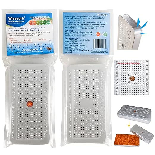 100 Gram 5 Pack Indicating Silica Gel Canister, Gun Safe Dehumidifier, Reusable - Image 2