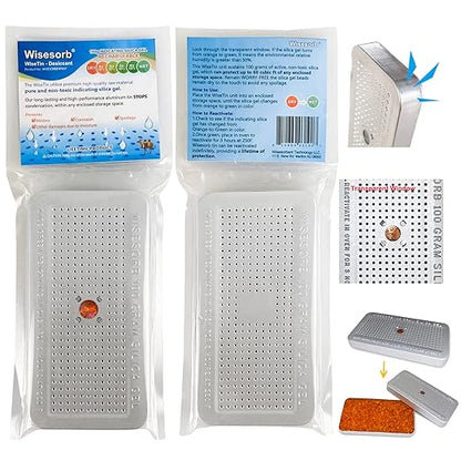 100 Gram 5 Pack Indicating Silica Gel Canister, Gun Safe Dehumidifier, Reusable - Image 2