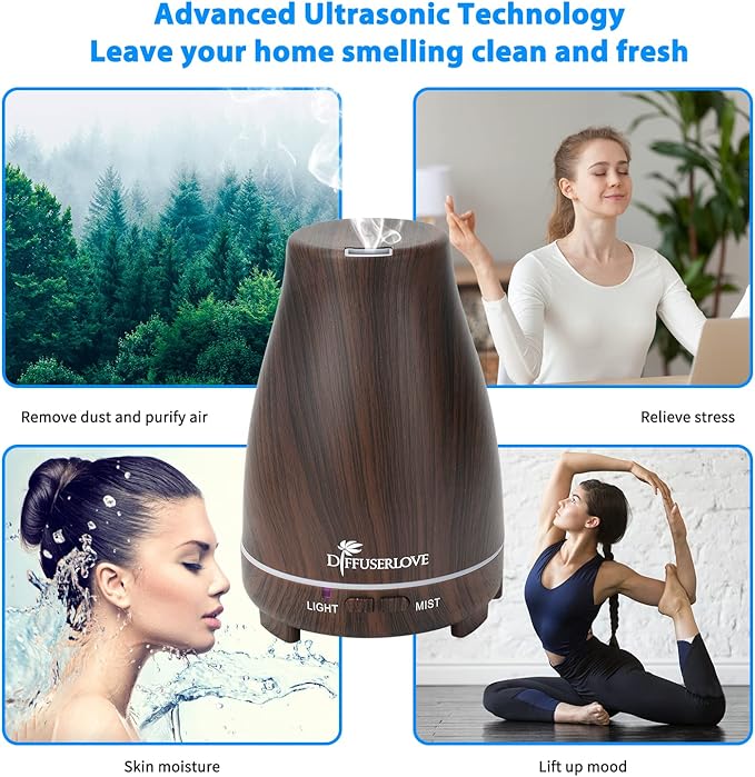 Diffuserlove Essential Oil Diffusers 200ML, Remote Control Aromatherapy Diffuser - Image 3