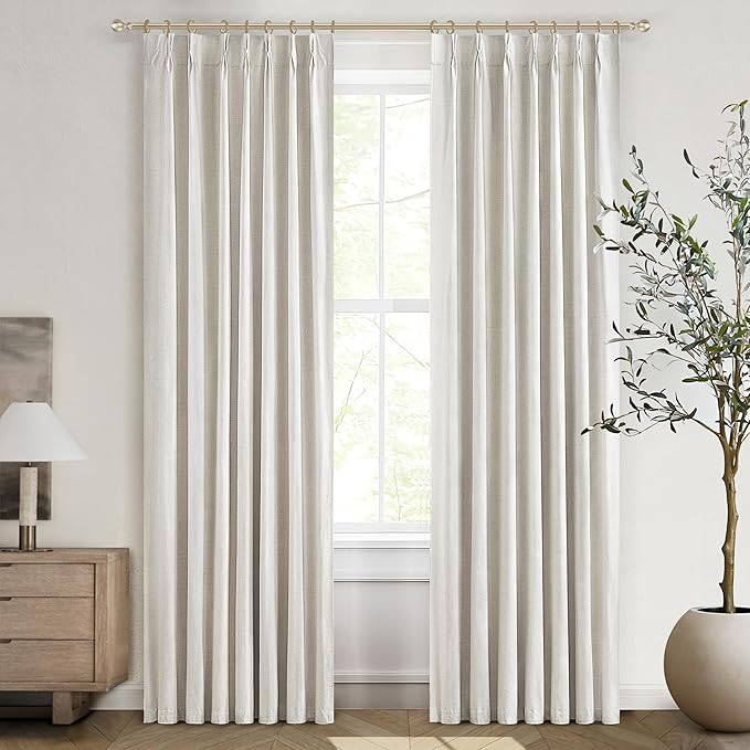 Birch Unique 80 Inch Pinch Pleated Curtains Blackout by QJMYDECO