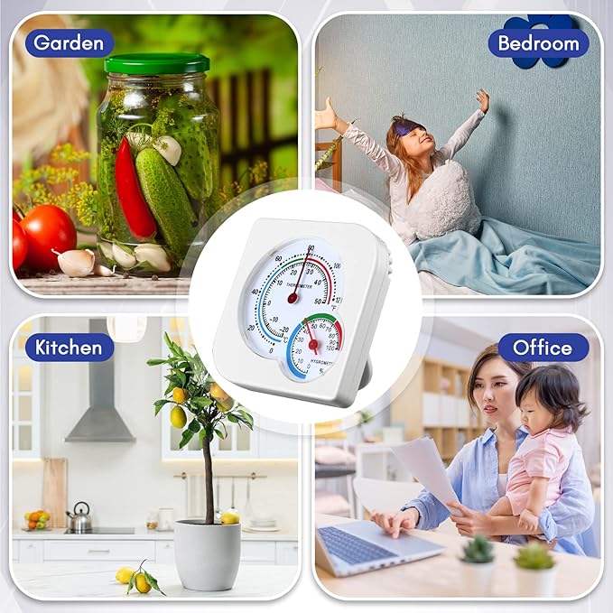 Kathfly 6 Pcs Indoor Thermometer and Humidity Gauge Indoor Mini Thermometer - Image 7