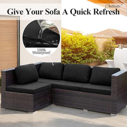 12Pcs Outdoor Stretch Cushion Covers, Waterproof Outdoor Chair Cushion Covers - Image 4