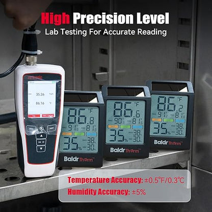 BaldrTherm Room Thermometer Indoor Humidity Meter Solar Powered - Image 3