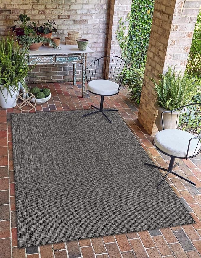 Unique Loom Collection Casual Transitional Solid Heathered Indoor/Outdoor by UniqueLoom