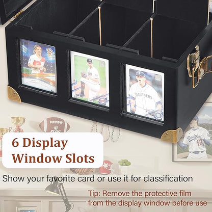 Graded Card Storage Box with Display Window, Wood Card Case - Image 4