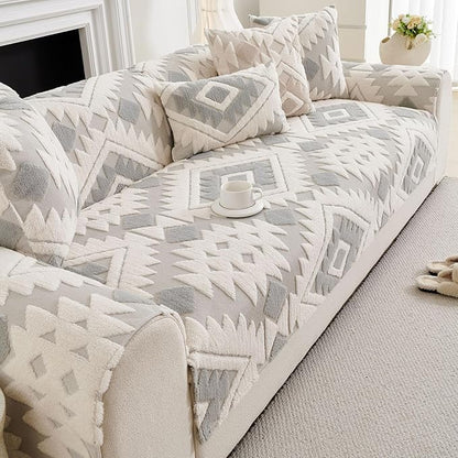 Boho Plush Couch Covers for Sofa Washable, Fuzzy Soft Couch Cover for Sectional - Image 6