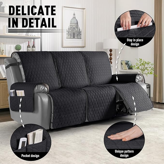 TAOCOCO 100% Waterproof Recliner Cover, Non-Slip Washable Reclining Couch Cover - Image 6