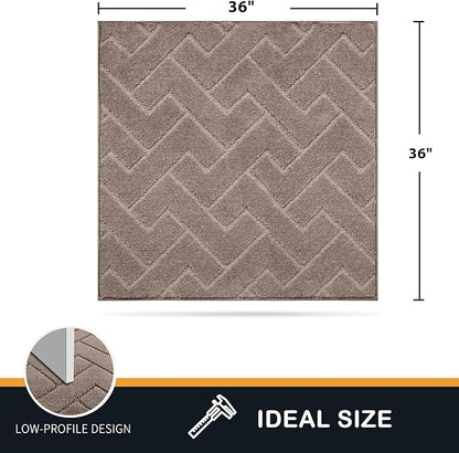 PURRUGS Dirt Trapping Door Mat 36" x 36", Non-Slip Machine Washable Entry Rug - Image 2