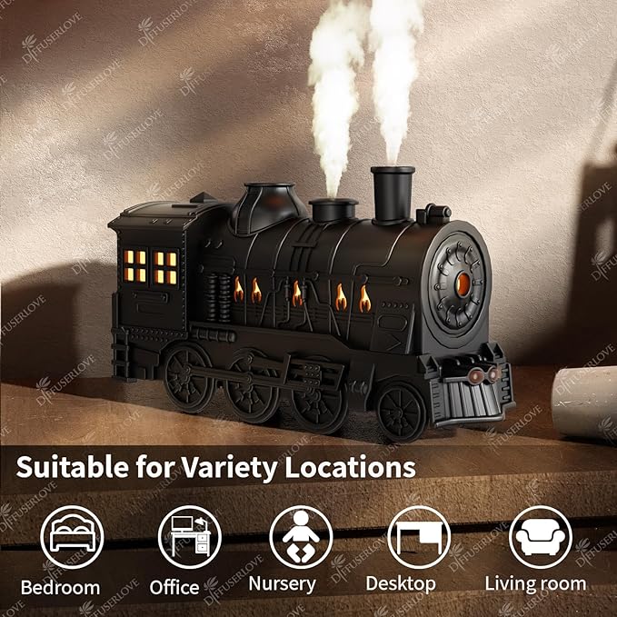 Diffuserlove Train Diffuser 300ML Essential Oil Diffuser Cool Mist Humidifier - Image 4