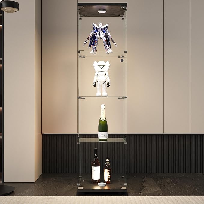 Yoluckea 4 Shelves Glass Display Cabinet - Image 4