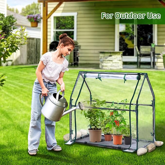 Mini Greenhouse for Indoor Outdoor: Ohuhu Tabletop Portable Green House - Image 2