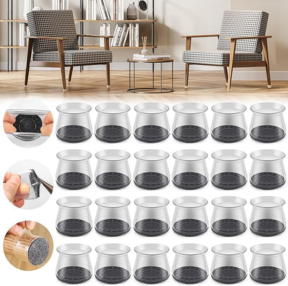 24PCS Upgraded Silicone Chair Leg Floor Protectors by Violibar