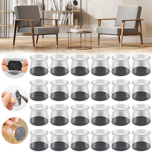 24PCS Upgraded Silicone Chair Leg Floor Protectors by Violibar