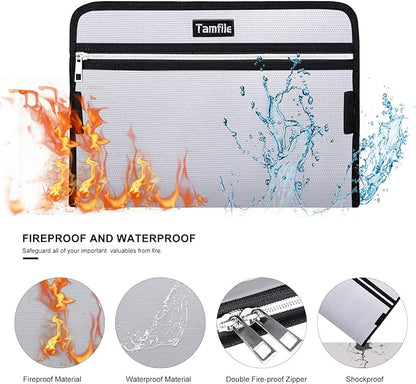 Fireproof Safe Waterproof Accordion File Bag Folder Expanding Filing Folder - Image 3