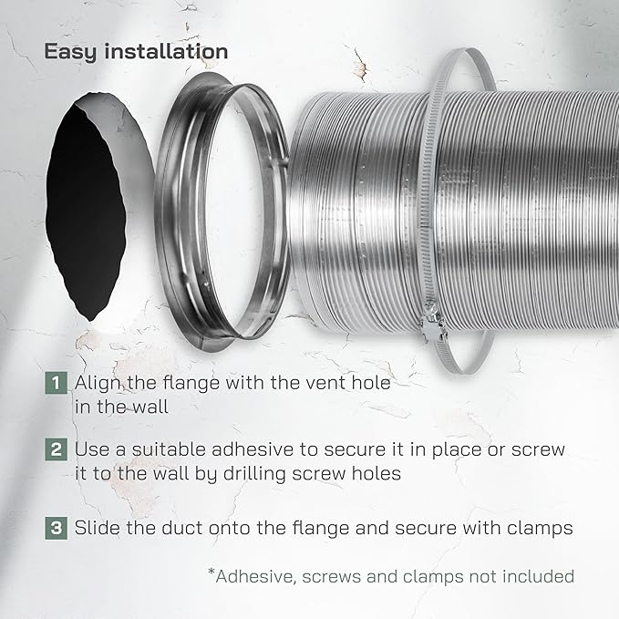 Vent Systems 10" Inch Metal Duct Connector Flange – Heavy-Duty Galvanized Steel - Image 4