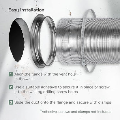 Vent Systems 10" Inch Metal Duct Connector Flange – Heavy-Duty Galvanized Steel - Image 4