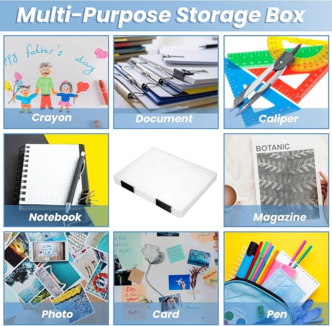 6 Pcs Clear A4 File Box Document Plastic Storage Box Paper Plastic Case Board - Image 5