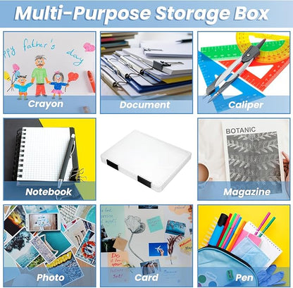6 Pcs Clear A4 File Box Document Plastic Storage Box Paper Plastic Case Board - Image 5