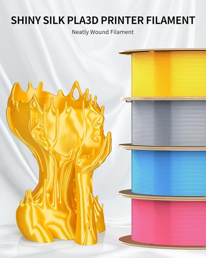 LANDU Silk PLA Filament 1.75mm Gold 2KG, 3D Printer Filament Dimensional - Image 2