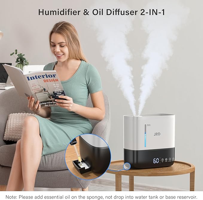 JRD Humidifiers for Bedroom, Ultrasonic Humidifier 4L for Large Room, Cool Mist - Image 6