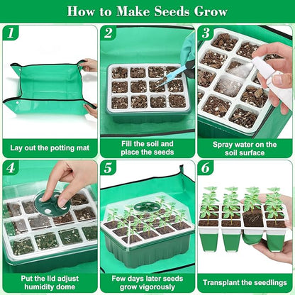 Reusable Silicone Seed Starter Tray, 96 Cells Seed Starter Kit - Image 6