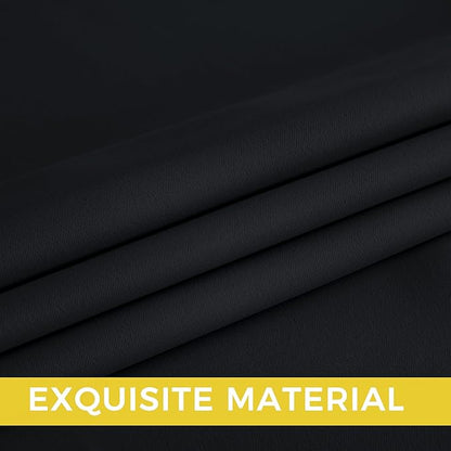 NICETOWN Room Darkening Draperies Curtains Panels, 2 Panels Black W52 x L72 - Image 4